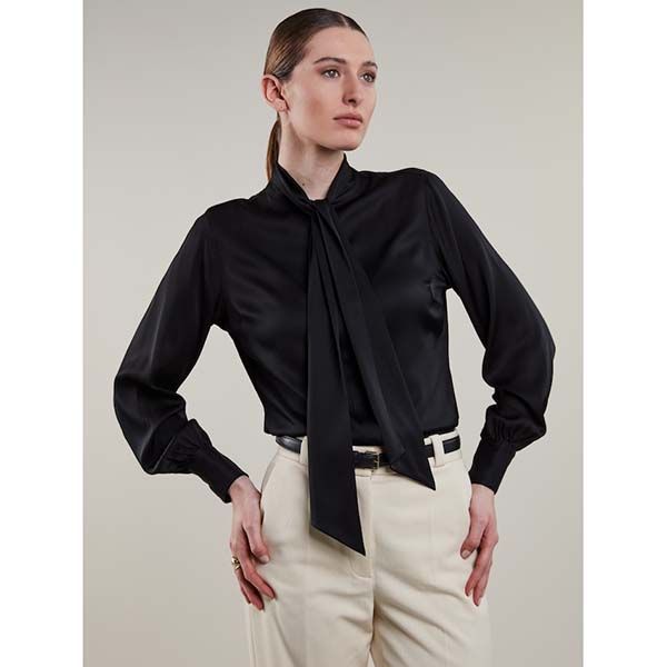 Stenströms Selma Bowtie Blouse Black