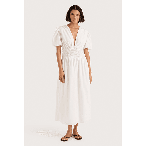 Faithfull Grace Midi Dress White