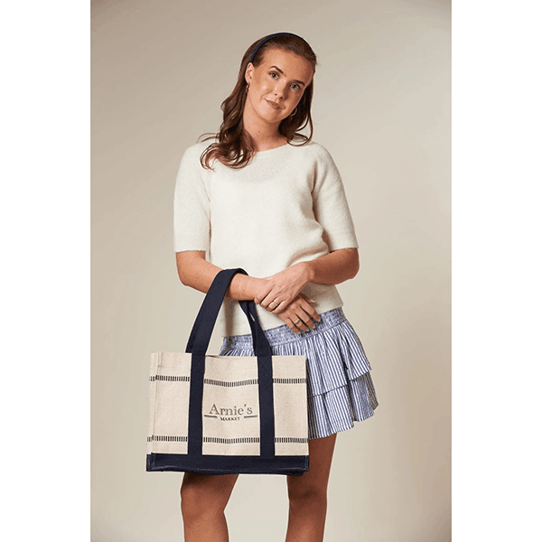 Arnie Says Riviera Market Bag Natural/Dk Navy