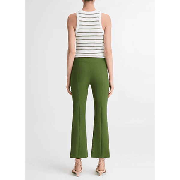 Vince Niki Mid Rise Pintuck Crop Flare Pant Herb