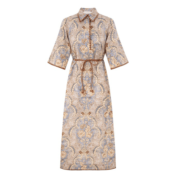 Zimmermann Daylight Tunic Midi Damask Denim