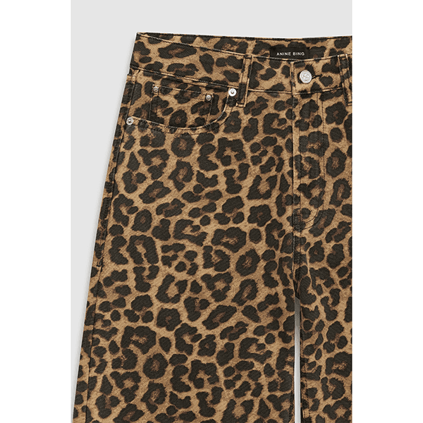 Anine Bing Hugh Jean Black and Brown Leopard