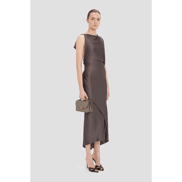 Victoria Beckham Dorian Bag Small Fossil Brown/Amber