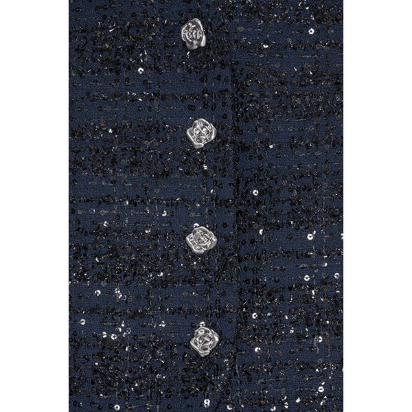ROTATE Boucle Short Jacket Navy Blazer