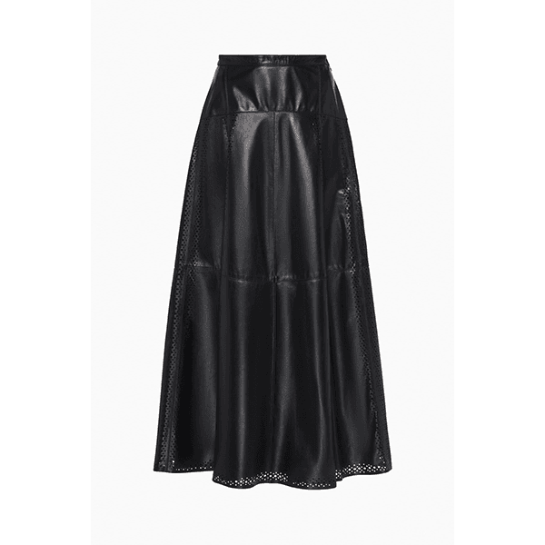 Ulla Johnson Aninda Leather Midi Skirt Noir