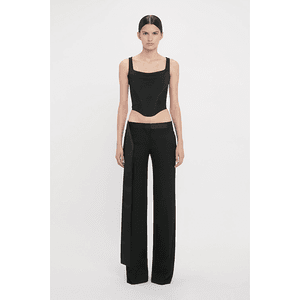 Hovedbilde Victoria Beckham Satin Waistband Low Waist Trouser Black