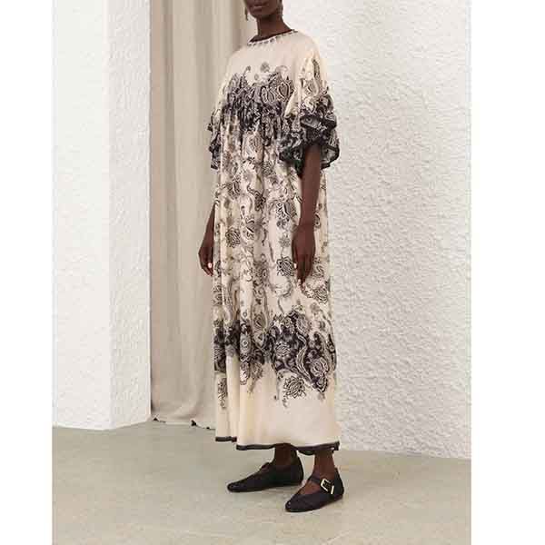 Zimmermann Rhiannon Maxi Dress Cream/Black Floral