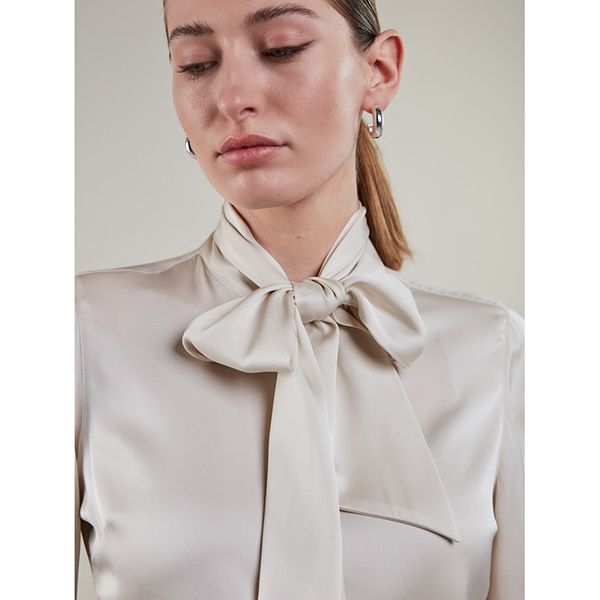 Stenströms Selma Bowtie Blouse Champagne