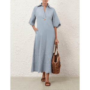 Hovedbilde Zimmermann Daylight Denim Midi Dress Ice Storm