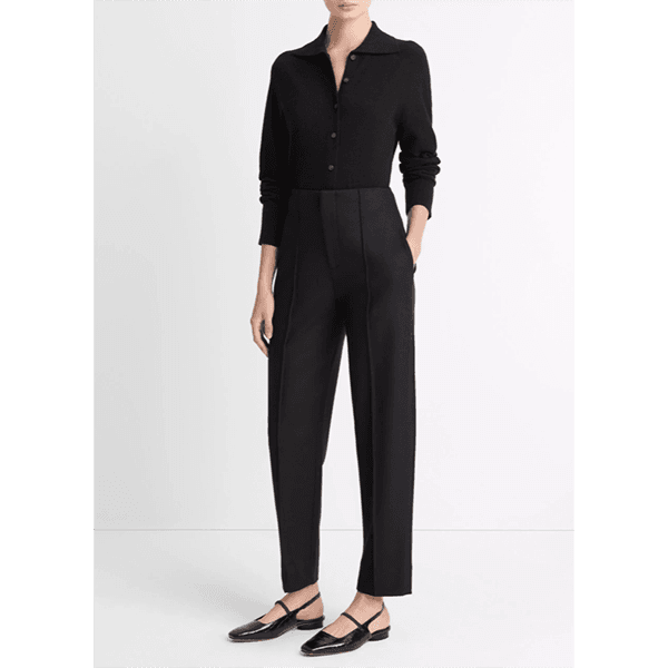 Vince High Waist Tailored Carrot Trouser Black