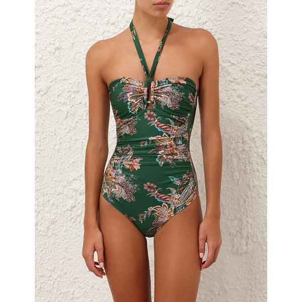 Zimmermann Rhiannon Wide Link Onepiece Teal Multi Paisley