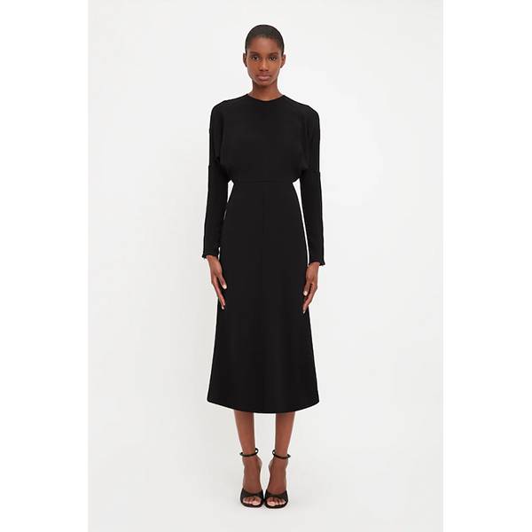 Victoria Beckham Dolman Midi Dress Black