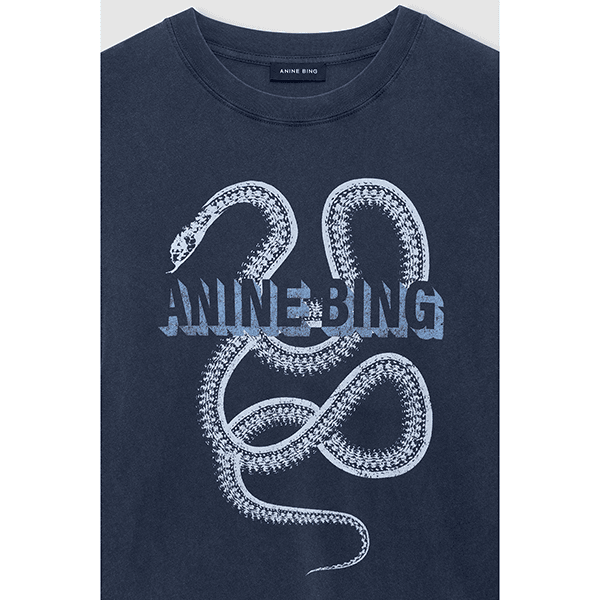 Anine Bing Lili Tee Snake Washed Black