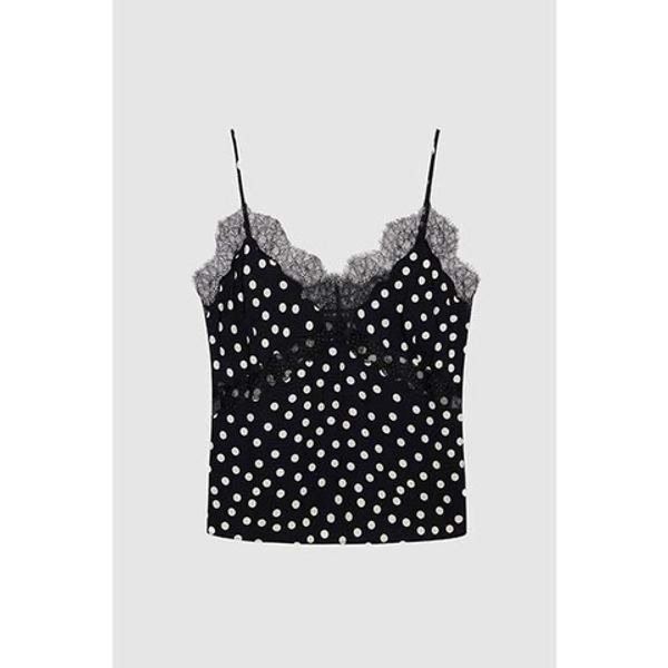 Anine Bing Amelie Camisole Black White Dot