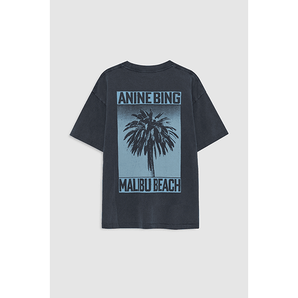 Anine Bing Cade Tee Palm Washed Black
