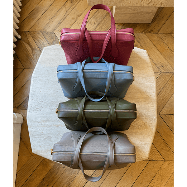 JOSEPH Loaf Pebble Leather Bag Mulberry