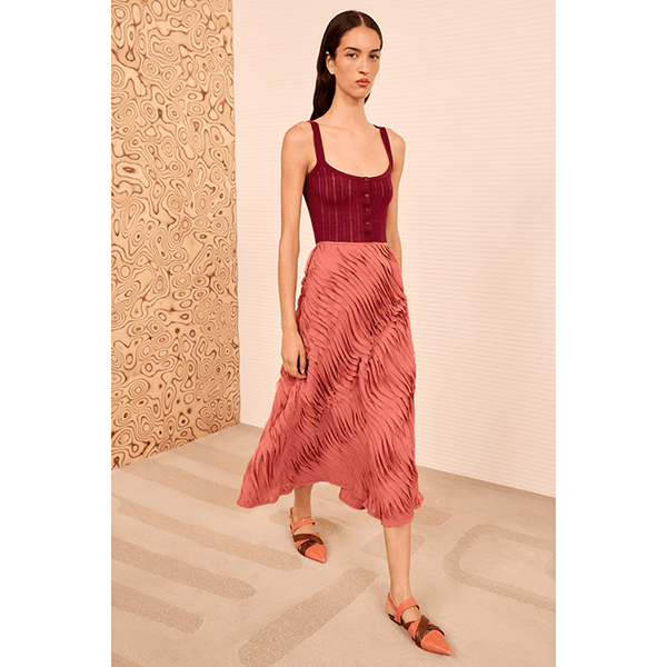 Ulla Johnson Amiko Midi Skirt Chestnut