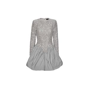 Main Image ROTATE Sequin Mini Dress Alloy Light Grey