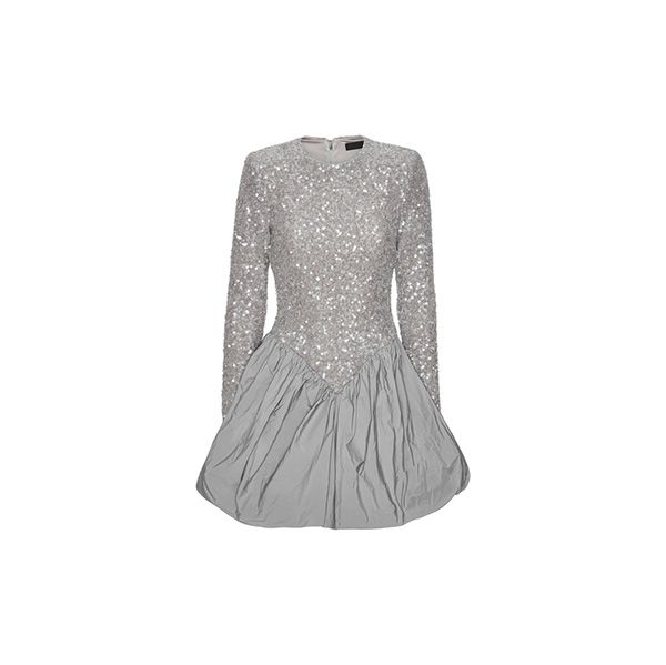 ROTATE Sequin Mini Dress Alloy Light Grey