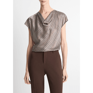 Hovedbilde Vince Pressed Plaid Cowl Nk Cap Slv Blouse Multi Plaid