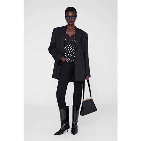 Anine Bing Amelie Camisole Black White Dot