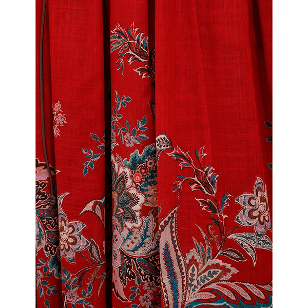 Zimmermann Rhiannon Corset Midi Dress Red Multi Paisley