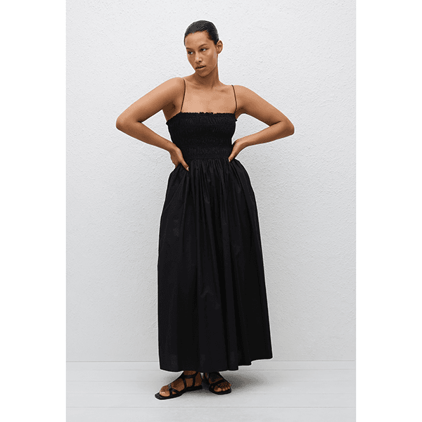 Matteau Shirred Bodice Dress Black
