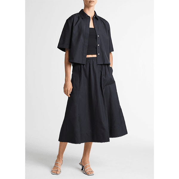 Vince Scallop Detail S/S Shirt Eclipse