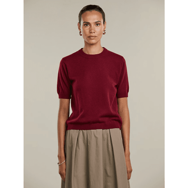 Stenströms Janet Short Sleeve Knit Dark Red