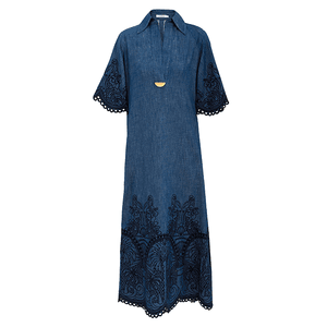 Main Image Zimmermann Coco Embroidered Denim Dress