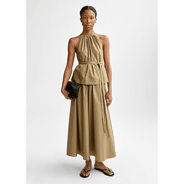 Christian Aks Nicka Poplin Top Wood
