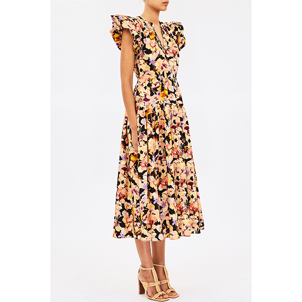 Ulla Johnson Marin Cotton Midi Dress Night Bloom