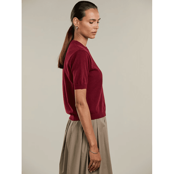 Stenströms Janet Short Sleeve Knit Dark Red